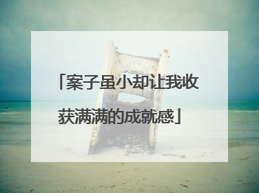 案子虽小却让我收获满满的成就感