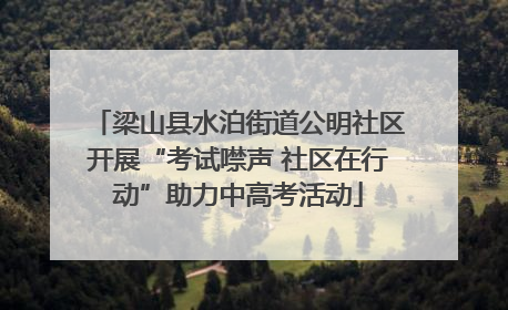 梁山县水泊街道公明社区开展“考试噤声 社区在行动”助力中高考活动