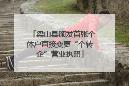 梁山县颁发首张个体户直接变更“个转企”营业执照