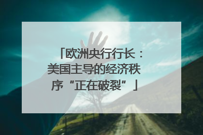 欧洲央行行长：美国主导的经济秩序“正在破裂”
