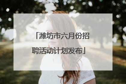 潍坊市六月份招聘活动计划发布