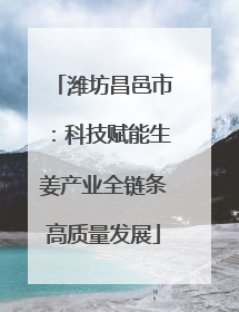 潍坊昌邑市：科技赋能生姜产业全链条高质量发展