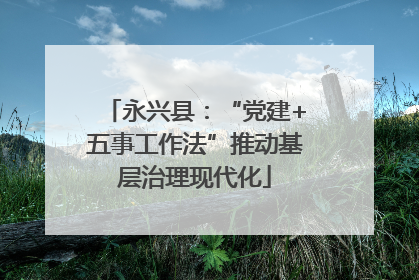 永兴县：“党建+五事工作法”推动基层治理现代化