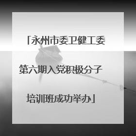 永州市委卫健工委第六期入党积极分子培训班成功举办