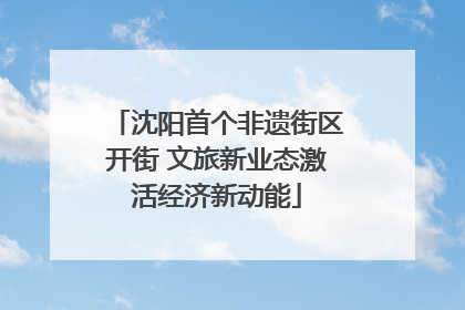 沈阳首个非遗街区开街 文旅新业态激活经济新动能