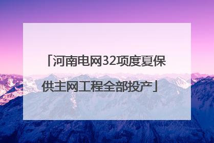 河南电网32项度夏保供主网工程全部投产