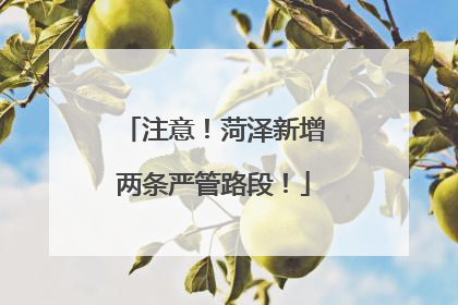 注意！菏泽新增两条严管路段！