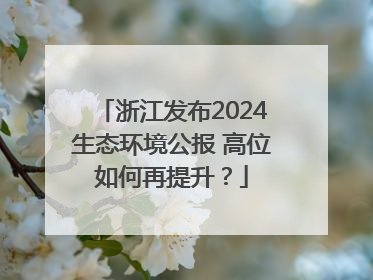 浙江发布2024生态环境公报 高位如何再提升？