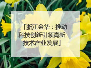 浙江金华：推动科技创新引领高新技术产业发展