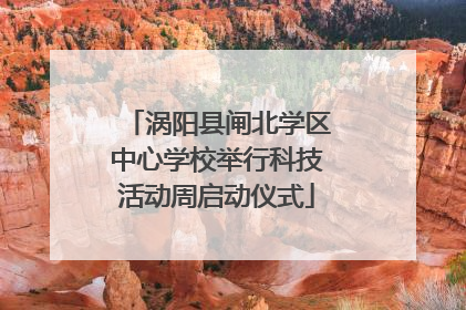 涡阳县闸北学区中心学校举行科技活动周启动仪式