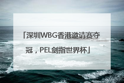 深圳WBG香港邀请赛夺冠，PEL剑指世界杯