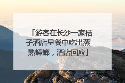 游客在长沙一家桔子酒店早餐中吃出蒸熟蟑螂，酒店回应