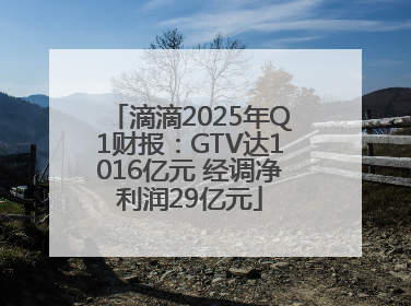 滴滴2025年Q1财报：GTV达1016亿元 经调净利润29亿元