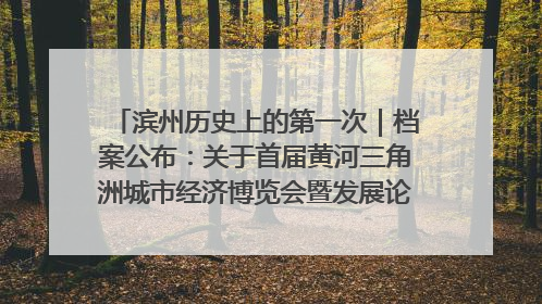 滨州历史上的第一次｜档案公布：关于首届黄河三角洲城市经济博览会暨发展论坛情况的总结报告
