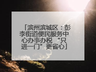 滨州滨城区：彭李街道便民服务中心办事办税 “只进一门”更省心