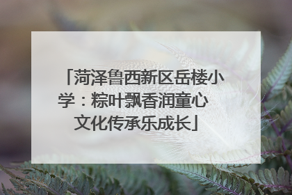 菏泽鲁西新区岳楼小学：粽叶飘香润童心 文化传承乐成长