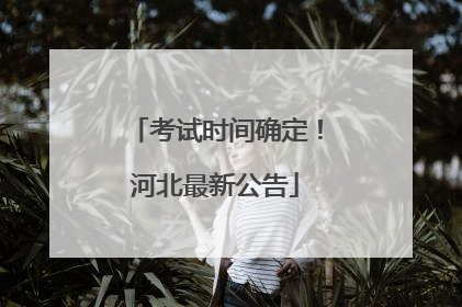 考试时间确定！河北最新公告