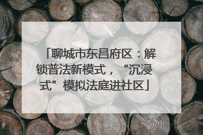 聊城市东昌府区：解锁普法新模式，“沉浸式”模拟法庭进社区