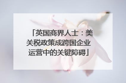 英国商界人士：美关税政策成跨国企业运营中的关键障碍
