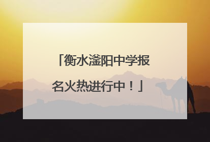 衡水滏阳中学报名火热进行中！