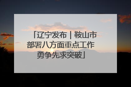 辽宁发布｜鞍山市部署八方面重点工作勇争先求突破