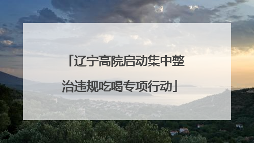 辽宁高院启动集中整治违规吃喝专项行动