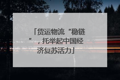 货运物流“稳链”，托举起中国经济复苏活力