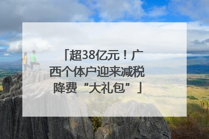 超38亿元！广西个体户迎来减税降费“大礼包”