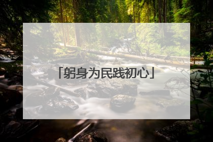 躬身为民践初心