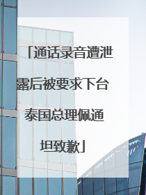 通话录音遭泄露后被要求下台 泰国总理佩通坦致歉