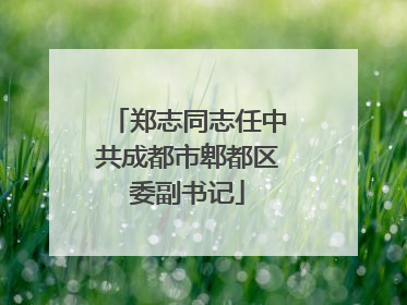 郑志同志任中共成都市郫都区委副书记