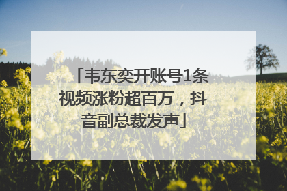 韦东奕开账号1条视频涨粉超百万，抖音副总裁发声
