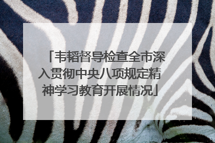 韦韬督导检查全市深入贯彻中央八项规定精神学习教育开展情况