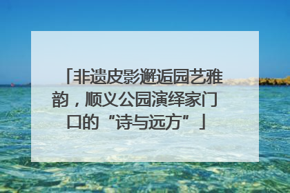 非遗皮影邂逅园艺雅韵，顺义公园演绎家门口的“诗与远方”
