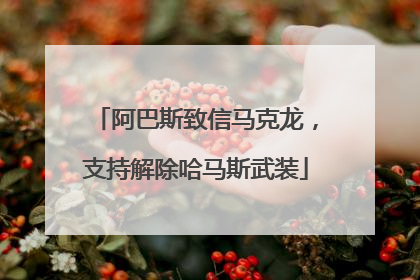 阿巴斯致信马克龙，支持解除哈马斯武装