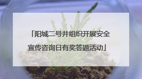 阳城二号井组织开展安全宣传咨询日有奖答题活动