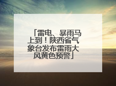 雷电、暴雨马上到！陕西省气象台发布雷雨大风黄色预警