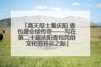 高天厚土看庆阳 香包盛会续传奇——写在第二十届庆阳香包民俗文化节开幕之际