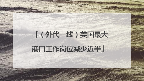 （外代一线）美国最大港口工作岗位减少近半