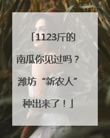 1123斤的南瓜你见过吗？潍坊“新农人”种出来了！