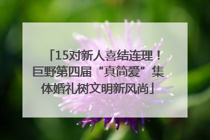 15对新人喜结连理！巨野第四届“真简爱”集体婚礼树文明新风尚