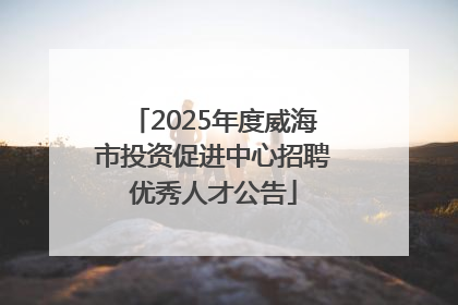2025年度威海市投资促进中心招聘优秀人才公告