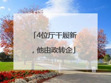 4位厅干履新，他由政转企